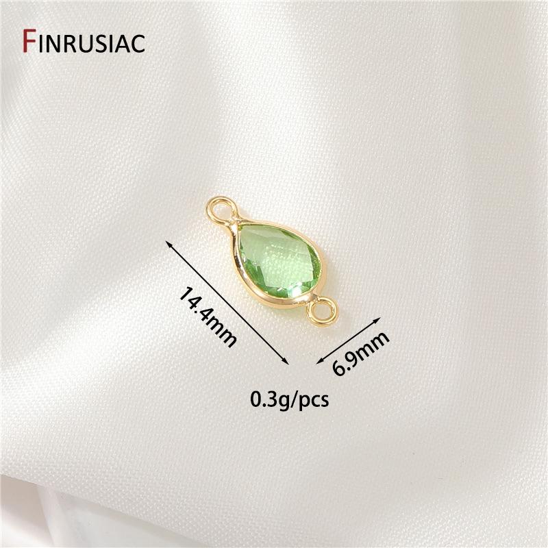 DIY Pendant Necklace Making Accessories 14K Gold Plated Brass Zircon Geometric Charms For Women Jewelry Making Supplies