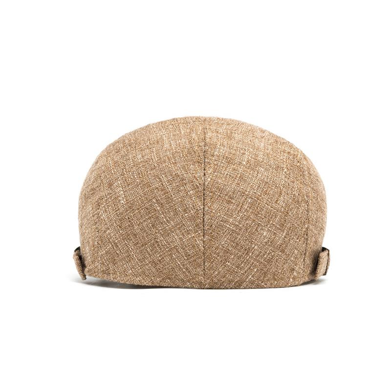 Frühling Sommer Atmungsaktive Leinen Baskenmütze Herren Britische Vintage Kappe Einfarbig Schirmmütze Newsboy Kappe