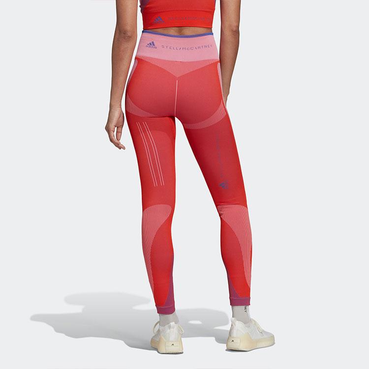 Adidas X Stella McCartney Color Block Gestreifte Yoga Leggings Damen Leggings Orange Rot HG8787