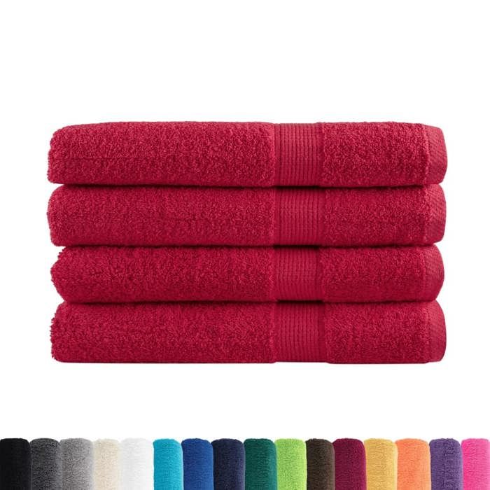 VidaXL Serviettes de Sauna de Qualité Supérieure 4 pcs, Paréos de Sauna, Draps de Bain, Serviettes de Douche Salle de Bain 137411