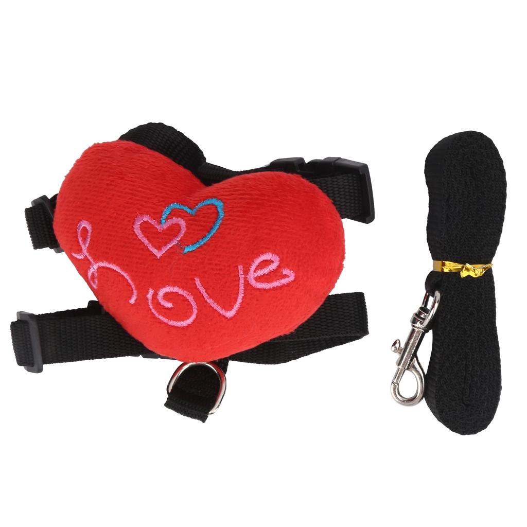Robustes Kaninchen-Fancy-Herz-Set aus Leine und Brustkorbrückengeschirr zum Ziehen und Spazierengehen von Haustieren