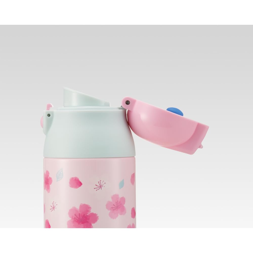 Skater Mug Bottle, Cherry Blossom Pattern, Comfortable, 500ml, Insulated, Stainless Steel Water Bottle, SDPC5-A