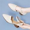 French bag head sandals thick heel new summer pointed retro soft leather summer cool leather shoes