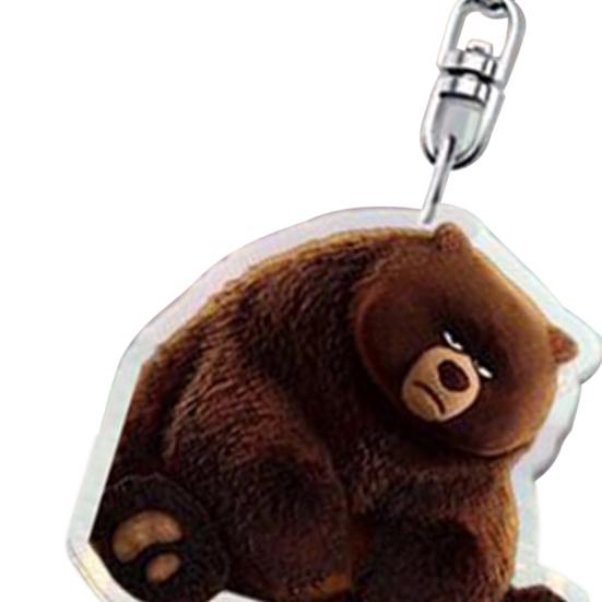 1/6Pcs Keychain Transparent Acrylic Finish Lightweight Keychain Cartoon Beaver Design Expressive Character Key Holder Bags Phone Accessories