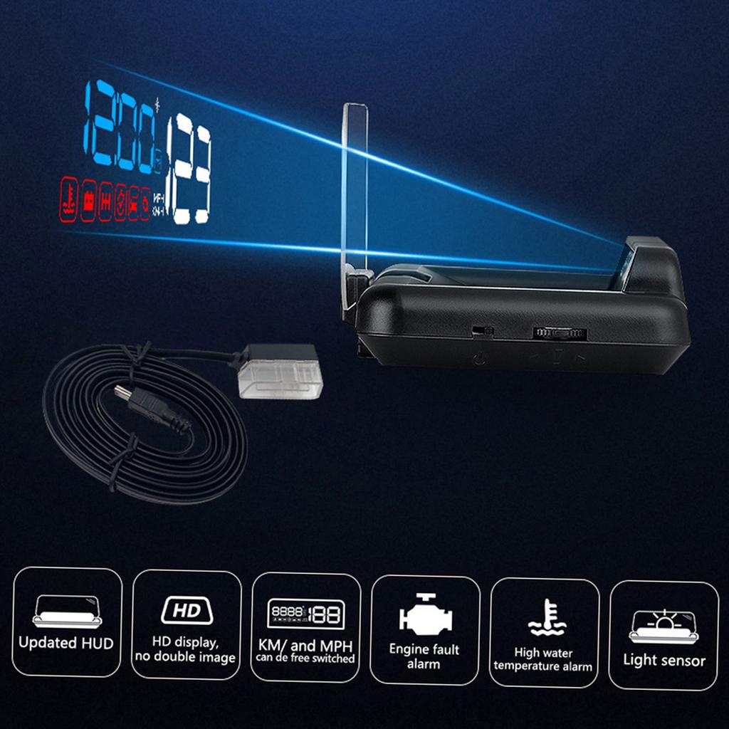 Car Head up display, Head Up Display High Definition Speedometer Car Diagnostic Tool OBD  Fault Code Elimination Safe