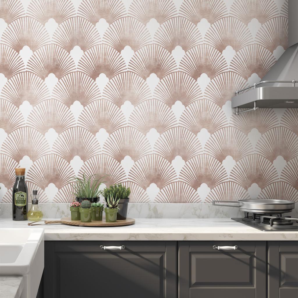 Peel And Stick Wallpaper Damasks Trellis Fan Self-Adhesive Prepasted Wallpaper Furniture Stickers Home Decortive