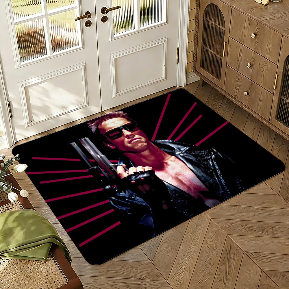 80s Movie TV The Terminator Creative Absorbent Non-Slip Floor Mat Flannel Rug Bedroom Living Room Door Mat Home Decor