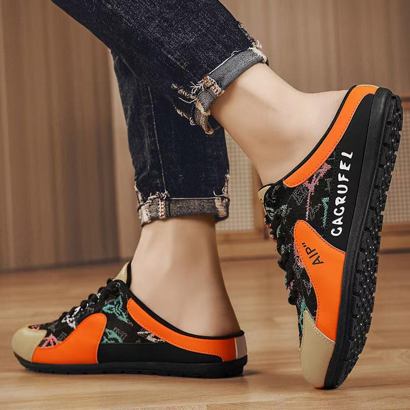 Letnie półopiekuńcze buty męskie nowe oddychające buty bez pięty Forrest Gump buty outdoorowe leniwe męskie