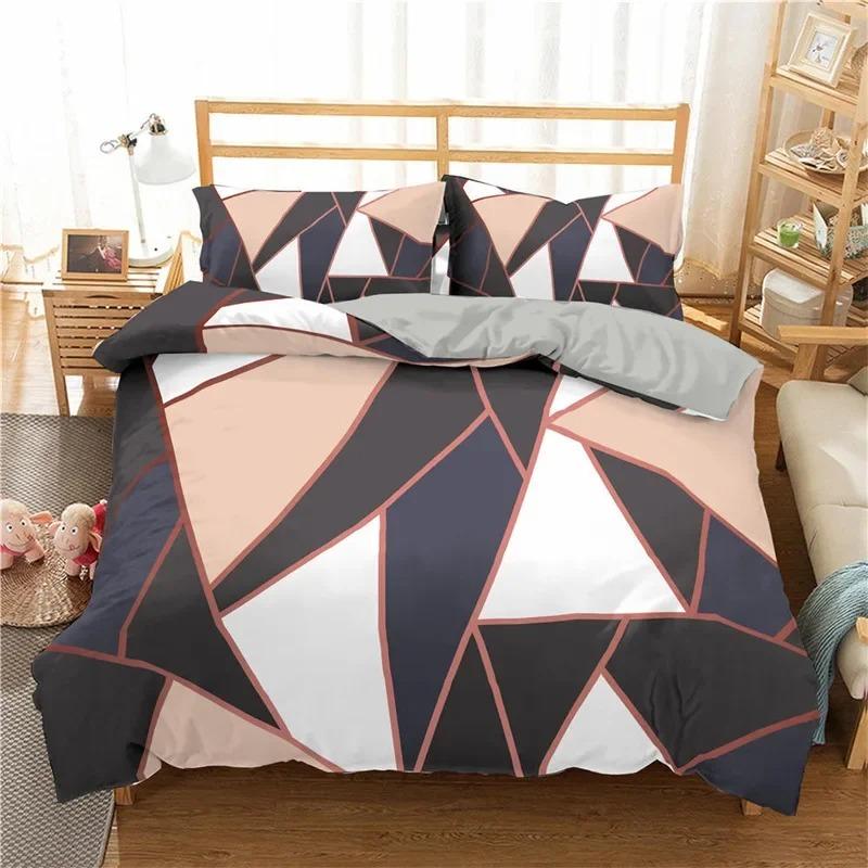 Comforter Marble Twin Queen Microfiber Geometric Bedding Set Modern Luxury Abstract Triangle Comforter For Girls Women