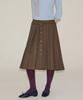 Salon De Yon Classic Button Pleated Skirt_ Brown