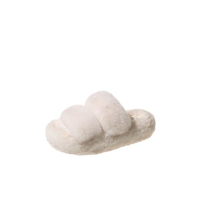 Real Rabbit Hair Thick Bottom Fluffy Slippers Women Wear 2025 New Autumn and Winter Internet Celebrity Fluffy Premium Cotton Slippers