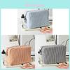 Vintage Striped Makeup Bag With Zipper Closure For Travel And Daily Use