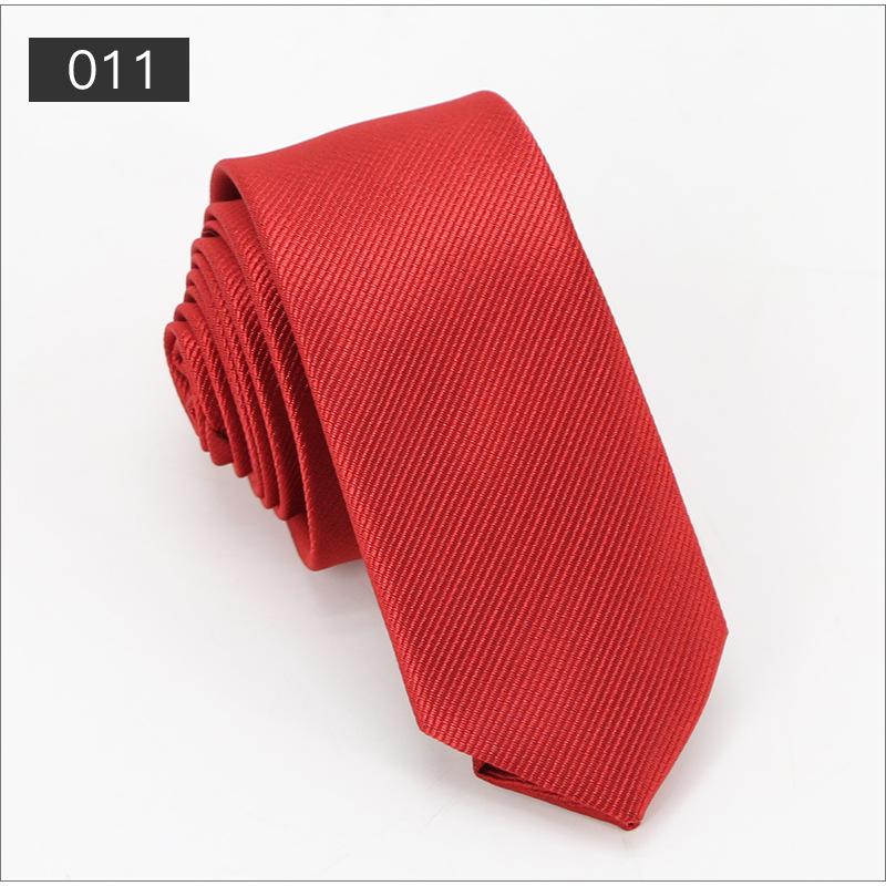 2025 Men's Solid Color Twill Jacquard Tie - Fashionable, Handmade Narrow Design