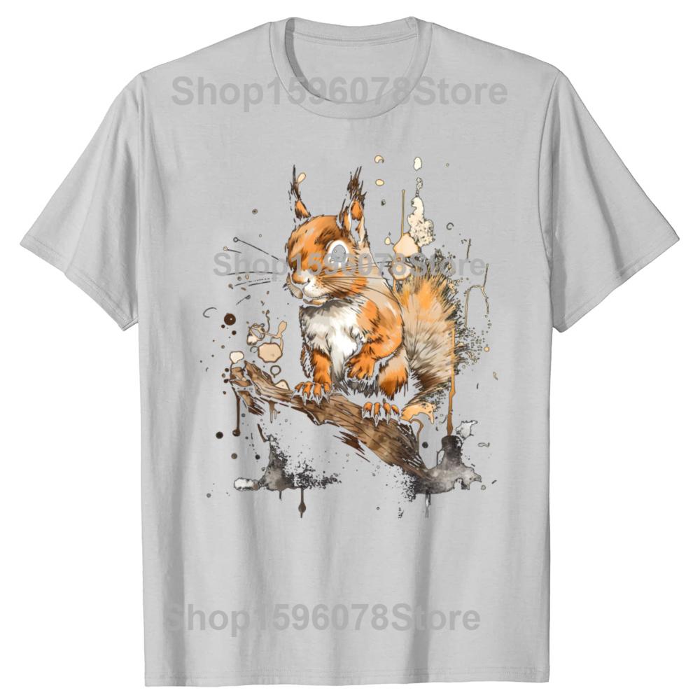 Funny Squirrel T Shirts Cotton Streetwear Short Sleeve Birthday Gifts Mens Clothing Fashion Casual Loose Oversized T Shirt
