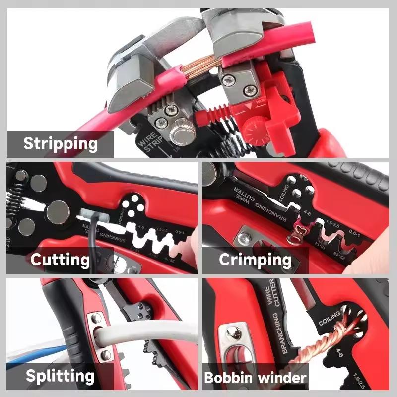 Metric 5-in-1 Automatic Wire Stripper Cutter Pliers for 0.2-10mm² Wires