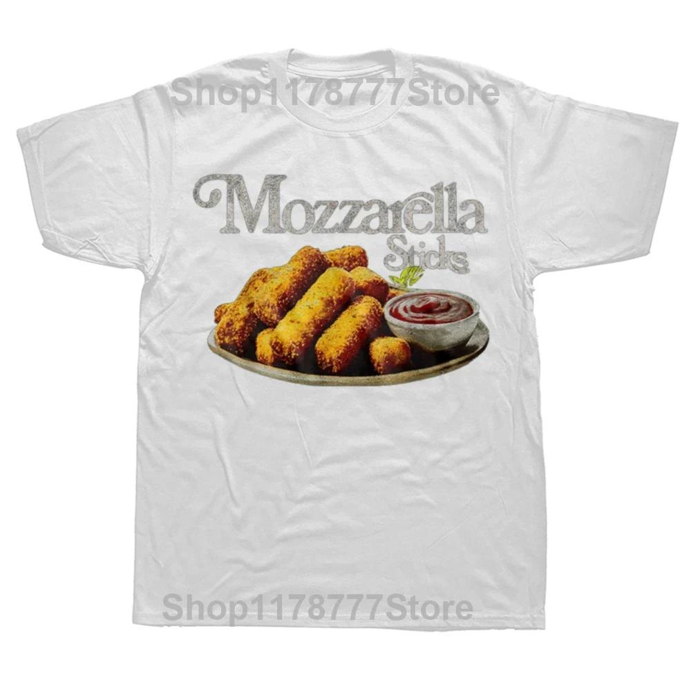 Mozzarella tyčinky Vtipná meme trička Letní styl Grafické Bavlněné Streetwear Krátký rukáv Dárky k narozeninám Tričko Pánské oblečení