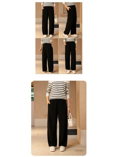 YUN Dark Blue Petite Low-Waist Wide-Leg Pants, Autumn/Winter 2025 Collection