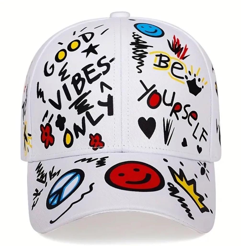 Sproutsy Kids' Cap, Boys and Girls, Cute, Stylish, Outdoor, Casual, Popular, Graphic (White)