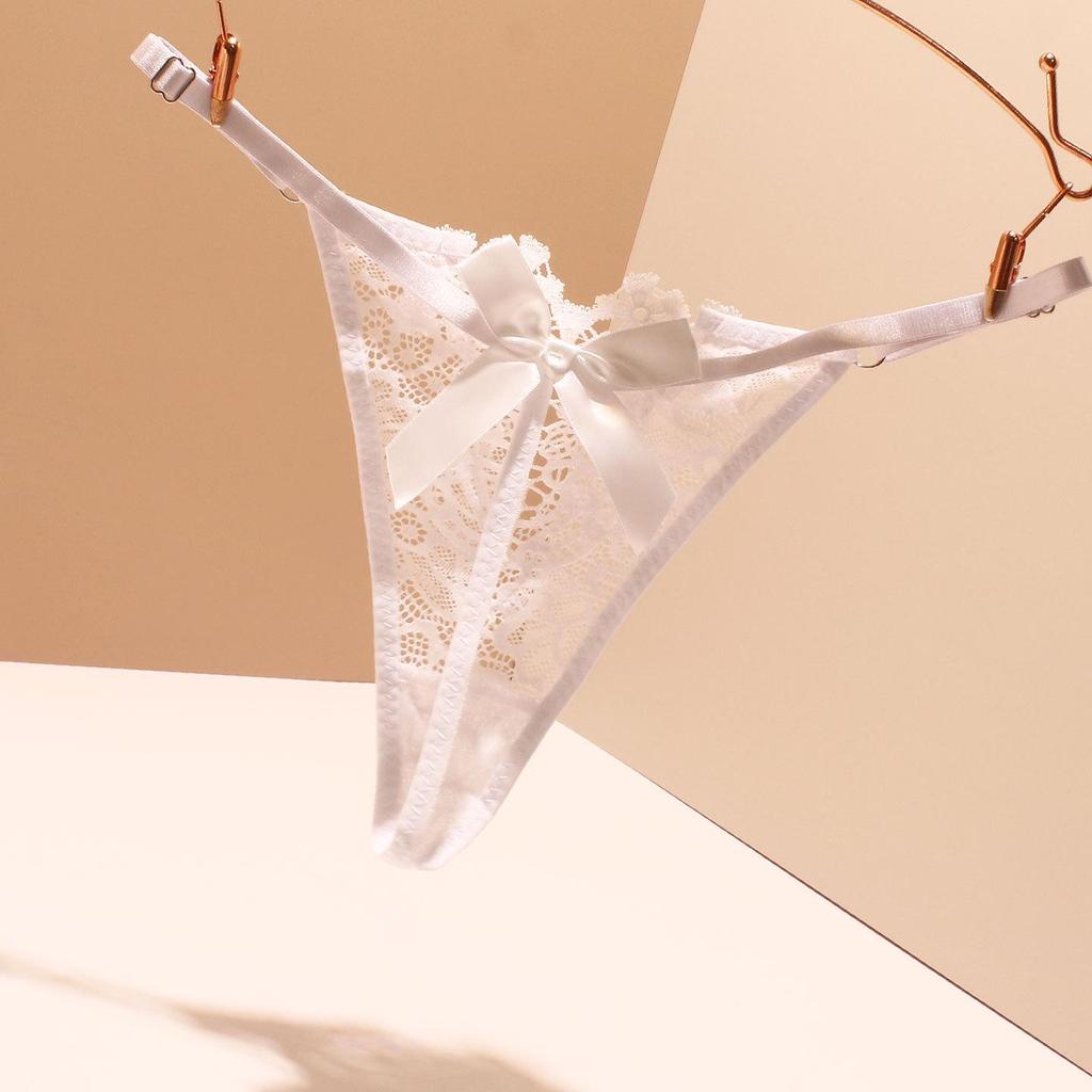 Damen Sexy Nahtloser String mit Schleife - Verstellbar, Atmungsaktiv, Einfarbig