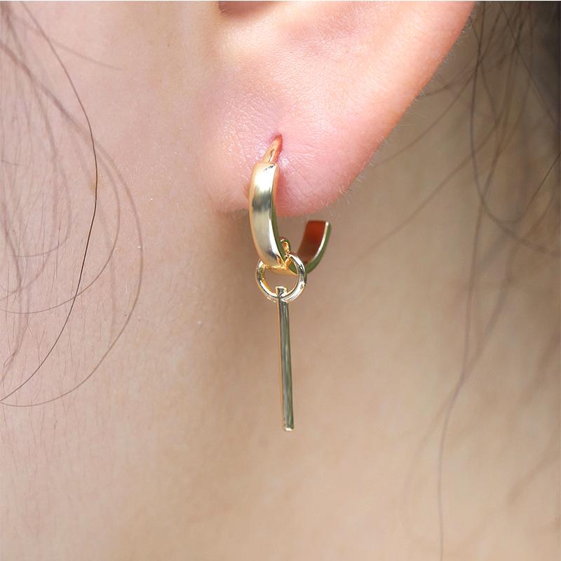 Modische Schlichte Metallohrringe Damen Modenschau Vielseitige Ohrringe Trendiger Ohrschmuck