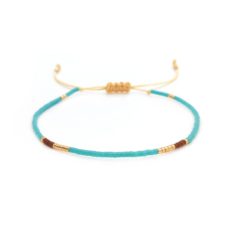 Bohemian style colorful ethnic style hand woven bead bracelet French vacation style adjustable bracelet summer