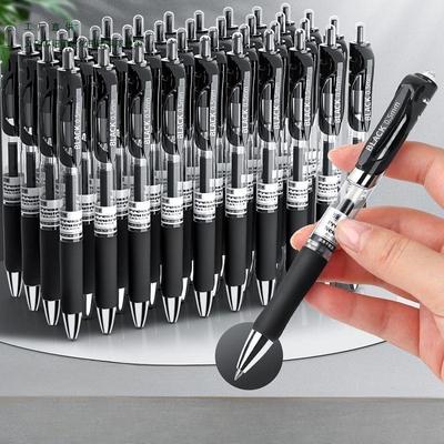 Schwarzer 0,5 mm Tintenroller mit Druckmechanik - Studenten- & Bürobedarf