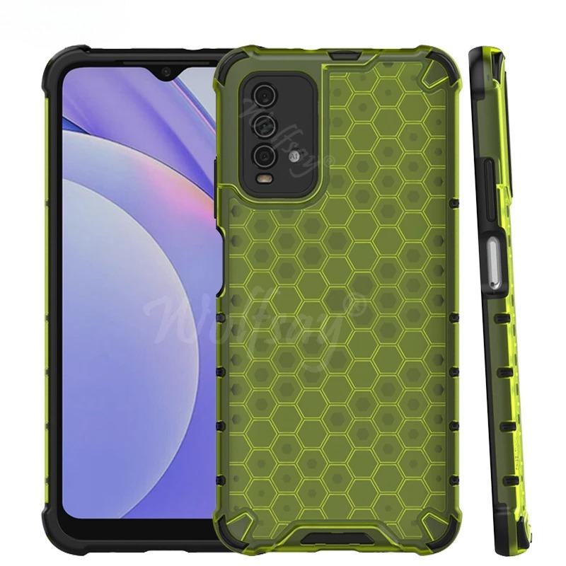 Shockproof Transparent Case For Xiaomi Redmi 9T Bumper Honeycomb Armor Back Case For Redmi 9T Case Cover For Redmi 9T 9A 10C 10A