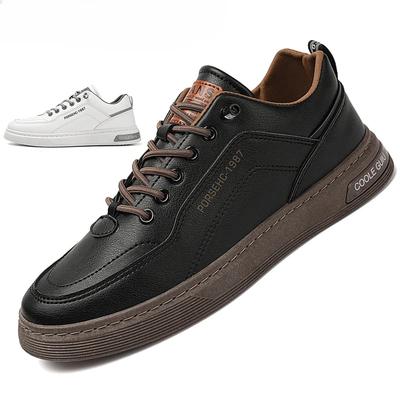 Herren Casual Leder Sneaker Wasserdichte Vulkanisierte Schuhe Herren 2024 Bequeme Frühling Sneaker Herren Freizeitschuhe Übergröße 39-44