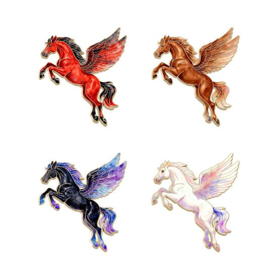 Koniec Emaliowany Broszka Latający Koń Wzór Odznaka Rok Konia Zodiak Przypinka Strój Torba Dekoracja Odznaka Prezent
