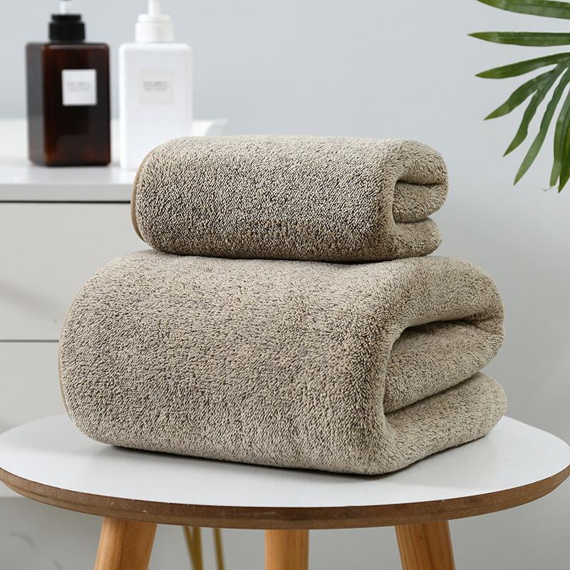 thicken Bamboo Charcoal Coral Velvet Bath Towel For Adult Soft Absorbent Quick-Drying Towel Home Bathroom Microfiber Towel Sets
