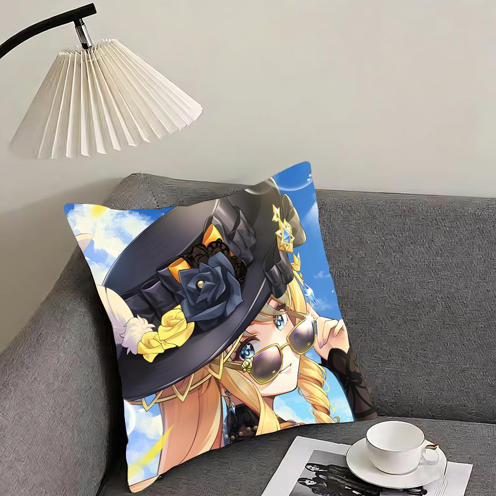 

NNavia GenshinN Anime Cushion Cover Pillowcase Ultra Soft Skin Friendly Fabric Cloud Like Comfort Concealed Zipper 30x30cm