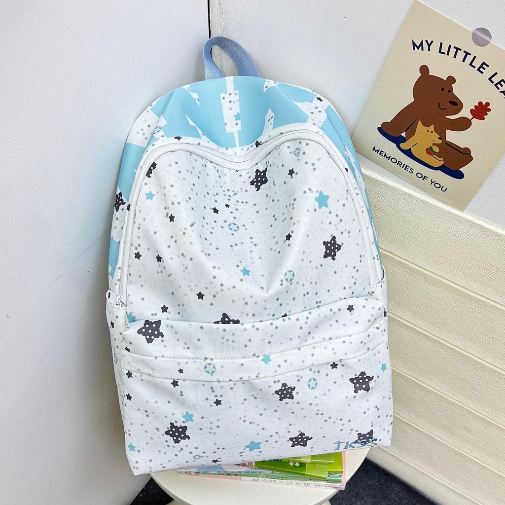 Schoolbag new backpack female junior high school student schoolbag large capacity high value backpack small fresh star printed bag