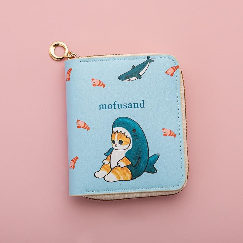 Women's cartoon animation buckle short wallet, card bag, change bag, multi-card position wallet, waterproof and ultra-light.