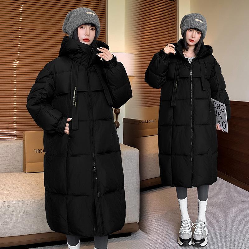 Winter medium and long thickened padded jacket women's new coat loose padded jacket cold and warm padded jacket tide