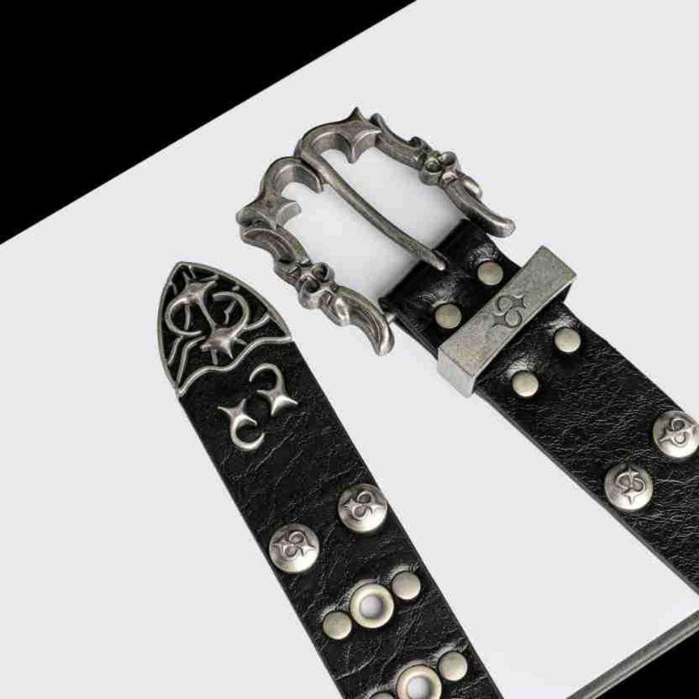Carved Buckle Y2K Belt Spicy Girl Punk Waistband Vintage Men Belt Female