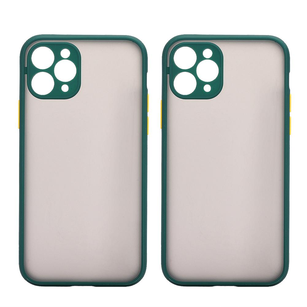 2PCS Cover Phone Case  Frosted Texture Translucent Anti Drop Colorful Keys for IOS 11 Pro(Phone Case for IOS 11 Pro )