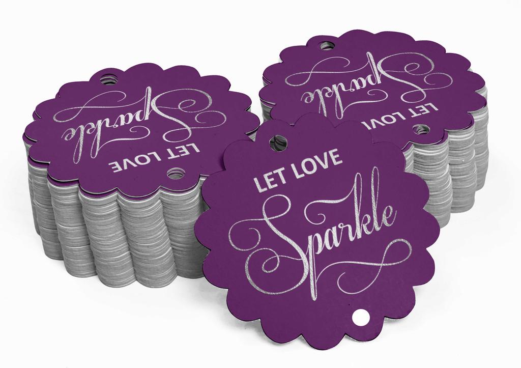 Inkdotpot 100 Pack Let Love Sparkle Wedding Favor Paper Tags Craft Real Gold Foil Hang