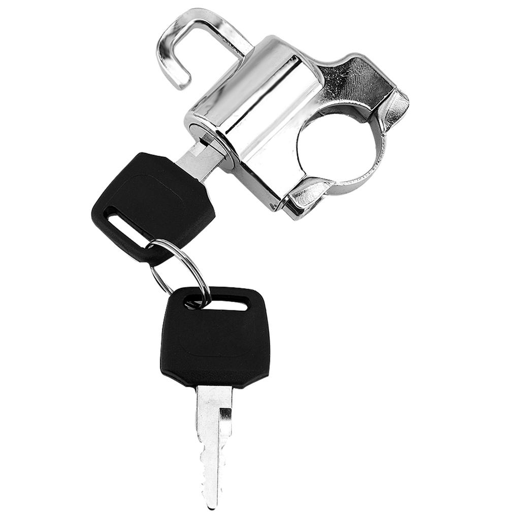 Manubri da 22 mm Blocca Sicurezza Casco Moto Lucchetto con 2 Chiavi (Nero)