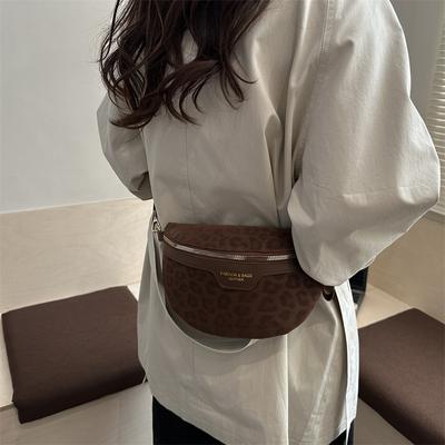 A High-end Leopard Print Fashionable, Casual, Simple and Niche Chest Bag and Waist Bag
