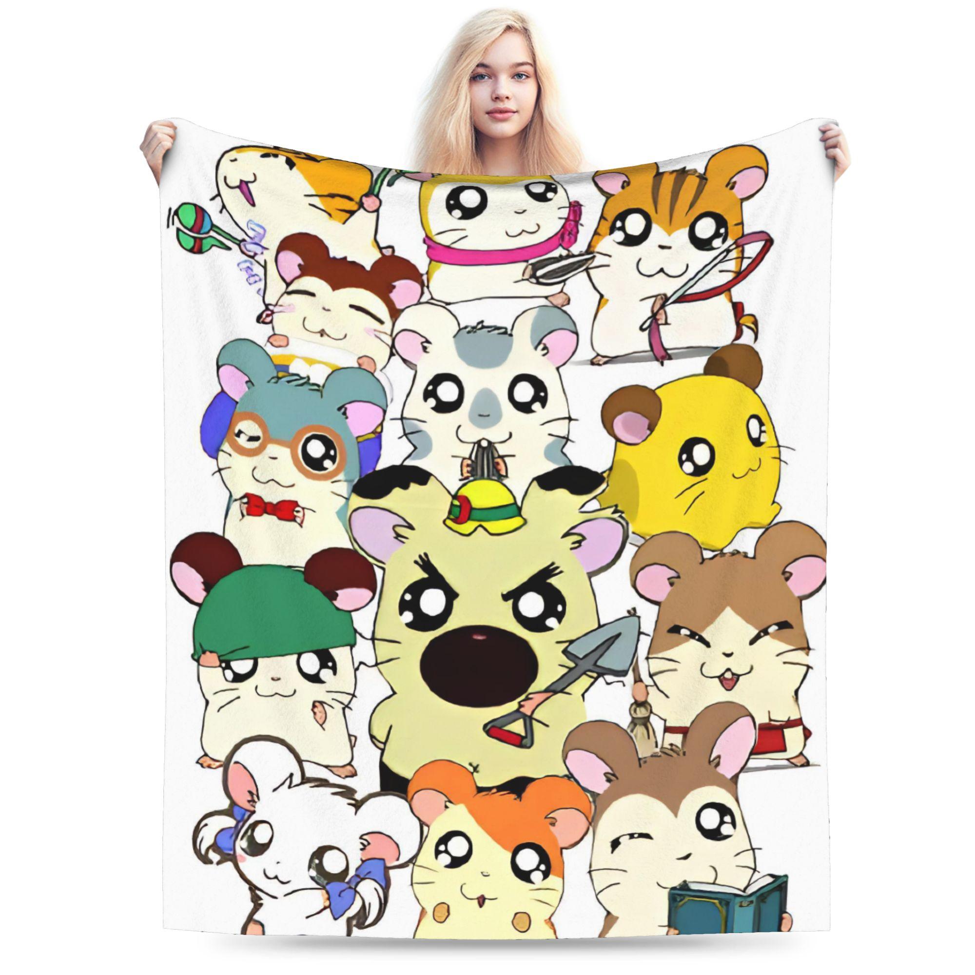 

Cute Hamtaro Plush Blanket Kids Flannel Throw Blanket For Bedroom Super Warm Quality Bedspread Gift 75x90cm