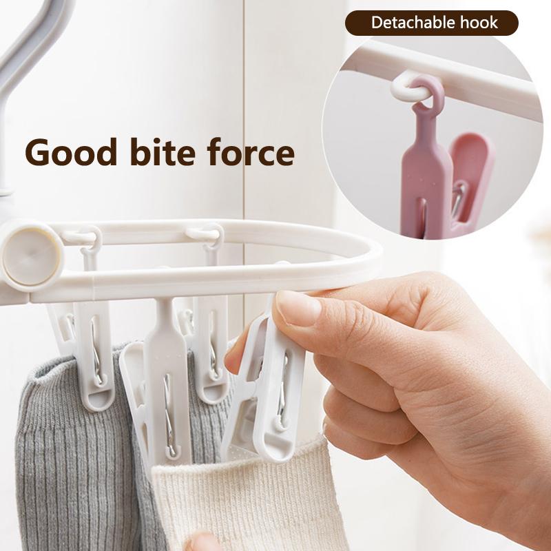 8/32 Sock Clip Multifunctional Sock Drying Clip Cloth Hanger Household Sock Drying Clip 12 Sock Clip Foldable Sock Drying