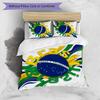 Brazil Football Printed Bedding 3 Piece Set Cozy Breathable Bed Cover Set as Housewarming Holiday Gift