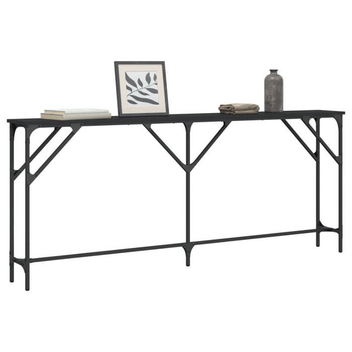 VidaXL Table console noir 180x23x75 cm bois d'ingénierie 837767