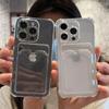 Luxury Soft Card Bag Phone Case For iPhone 15 14 13 12 11 Pro Max Mini X XS Max XR 7 8 Plus SE 2020 Transparent Bumper Cover