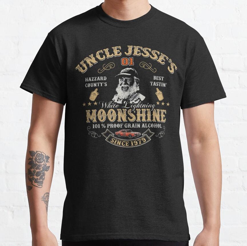 Vintage Horror Movie Moonlight Hazzard Duke Uncle Jesse Graphic Large Adult Cotton Print Casual Fashion High Quality T-Shirt