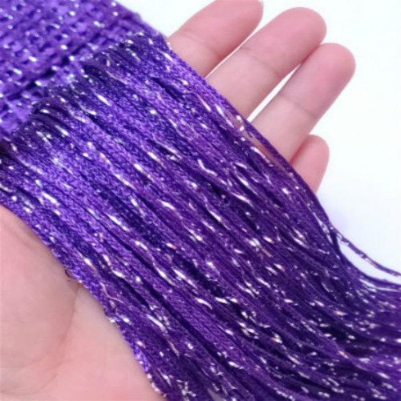 100x200CM Living Room String Curtain Shiny Tassel Silver Line Cortinas Solid Color Window Home Door Divider Curtain
