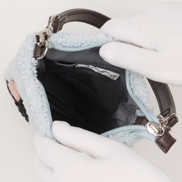 Manhattaner Mini-Tasche, Knittertasche, 71-2495, Damen, Blau Grau
