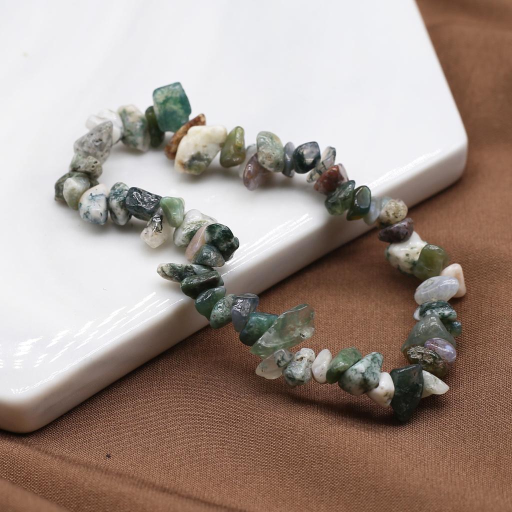 Nový styl dámský náramek přírodní kámen malachit/labradorit štěrkový náramek pro ženy narozeninový dárkový řetízek pro štěstí 18 CM