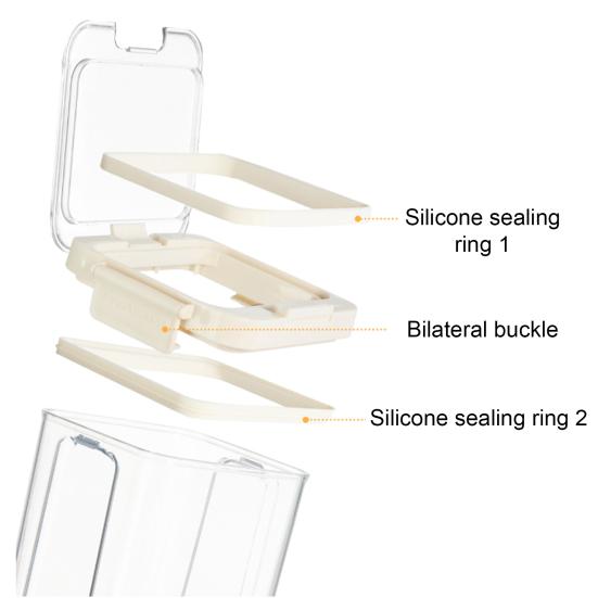 Vzduchotěsná nádoba na potraviny s víkem Plastová Stohovatelná Průhledná Organizér do spíže na Cereálie Svačinu Mouku Cukr Kávu Špagety