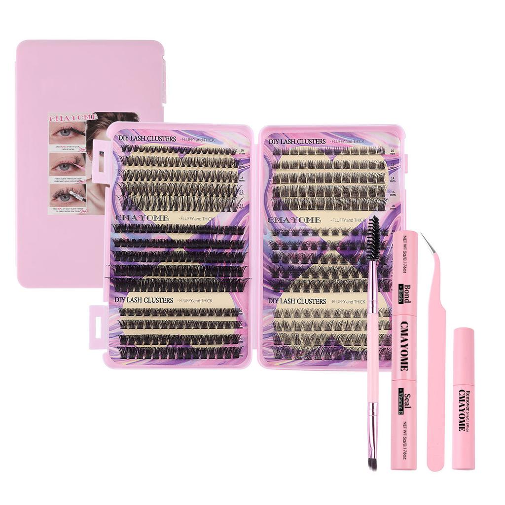 False Eyelash Extension Set, Single Cluster Of 433 Clusters Of 10-18Mm Length Mixed Eyelashes